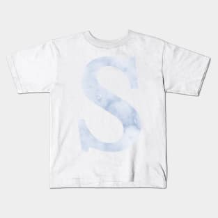 The Letter S Blue Marble Design Kids T-Shirt